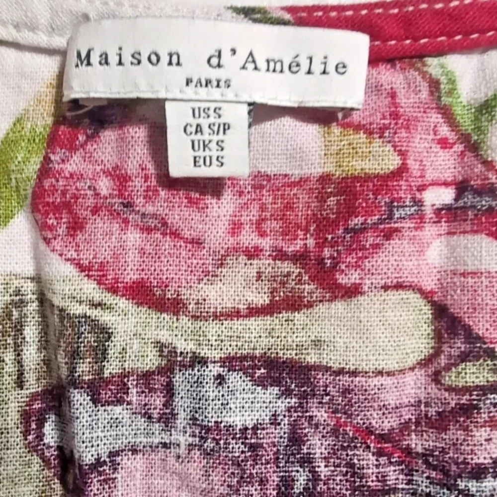 Tropical Print Button-Up Blouse - Picture 2 of 10